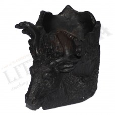 Polyresin Bull  Design Shape Black Ashtray