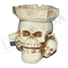 Resin Blank Leaf Skull Polyresin Ashtray 