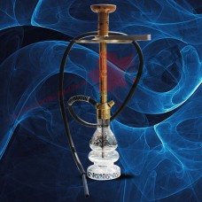 24 Inch AL-Rasta Borosilicate Glass Brass Hookah With Silicon Pipe (HK66)