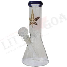 10Inch Golden Print Leaf Sticker Glass Bong (50 MM)