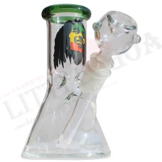 Bob Marley Sticker Glass Bong (6 Inch 40 MM, Heavy)