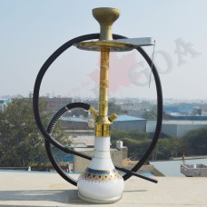 Premium Hookah 21 Inch AL-Rasta (100% Brass ) With Silicon Pipe 