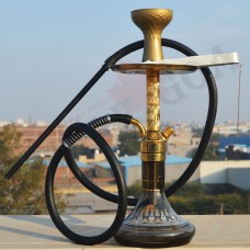 Premium Hookah 17 Inch AL-Rasta (100% Brass ) With Silicon Pipe 