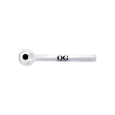 Transparent Heavy  Glass Oil Pipe With Sticker (6 Inch)