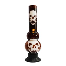 Acrylic Skull/Bob Marley/Fire Sticker Bong (12 inch 50mm, Double bowl)