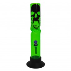 Acrylic Bong with Straight Skull Sticker (12 Inch 50 mm)
