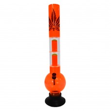 Double Percolator Assorted Design Acrylic Ice Bong (16 Inch 50 MM)