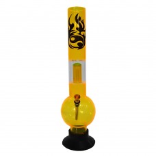 Single Percolator Fire Design Acrylic Ice Bong (14 Inch 50 MM)