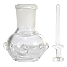 Transparent Glass Oil Bong Cap With Glass Nail (19 mm)