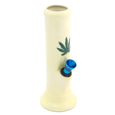 Leaf Design Straight Ceramic Bong