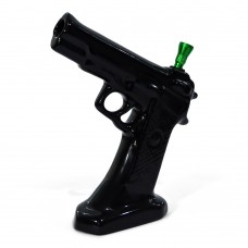 Black Gun Shape Ceramic Bong (9 Inch)