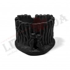 Polyresin Couple Kiss Heart Shape Black Ashtray