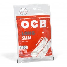 OCB Long Slim Cotton Filters (100 Piece/Pack)