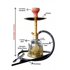 AL-RASTA 16 Inch Taj Mahal Design Glass Hookah Silicone Pipe with Bag