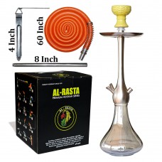 22" KrmaX White Tiger Hookah With Silicon Pipe