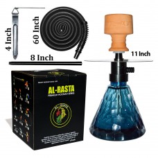 11 Inch KrmaX Wombat Black Top Part Hookah With Silicon Pipe