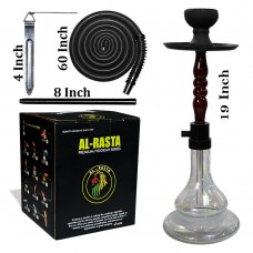 19" KrmaX New Black Peacock Hookah With Silicon Pipe