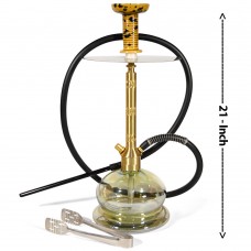 21" KrmaX Buffalo Big Top Part Brass Hookah With Silicon Pipe