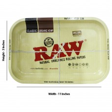 Raw Metal Rolling Tray curve shape 11 inches 