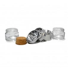 Metal Herb Grinder With Glass Storage (43 mm 3 Part)