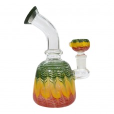 Colored Glass Ice Bong (6 Inch 30 MM, Carved Design)
