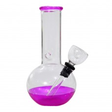 Glass Bong (5 Inch 30 MM, Colored Bottom Glass)