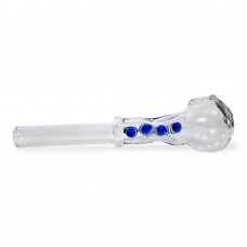 Fancy Crack Clear Glass Oil Smoking Pipe (12 CM)