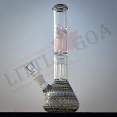 12 Inch 4 Leg Natural Color Double Percolator Glass Bong