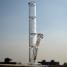 Single Percolator With Color Water Glass Bong (14 Inch)