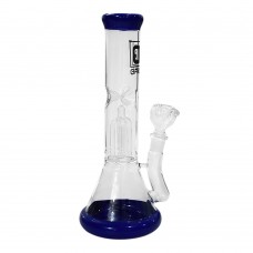 Colored Base Single Percolator Glass Bong with OG Sticker (12 Inch)