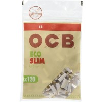 OCB ECO BIO FILTER TIPS SLIM 6x15mm Rolling Filter Tips/Smoking Filter Tips - 120 Tips