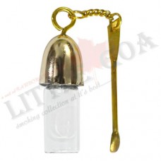 3ml Secrete Glass Snuff Bottle With Metal Spoon Snorting Snorter Bullet Container Pill Case