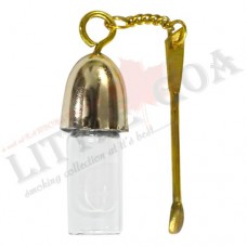 5ml Secrete Glass Snuff Bottle With Metal Spoon Snorting Snorter Bullet Container Pill Case