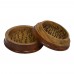 Wooden Herb Grinder Sun Carved (3 Inch 2 Part)