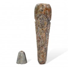 Stone Chillum (Ganesh Design Carved, 5 Inch)