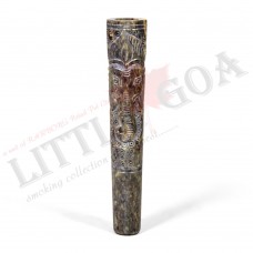 Handmade Engraved Lord Ganesh Design Stone Chillum Smoking Pipe 6-inch